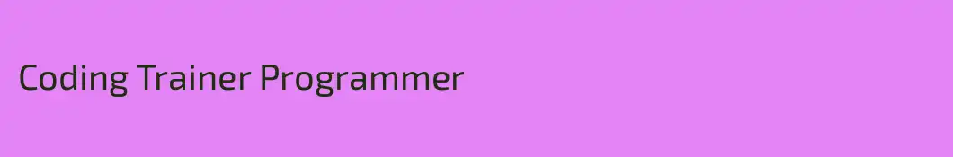 Coding Trainer Programmer